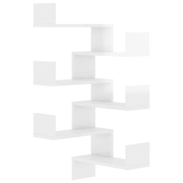 DOTMALL Wandregal Wand-Eckregale 2 Stk. Hochglanz-Weiß günstig online kaufen