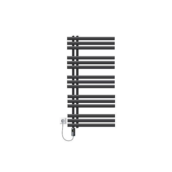 LuxeBath Badheizkörper Iron EM 600x1200mm Anthrazit Heizstab 900W Digital günstig online kaufen