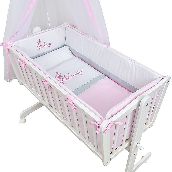 Baby-Delux Stubenbett Babywiege Komplettset, Schaukelwiege Weiß günstig online kaufen