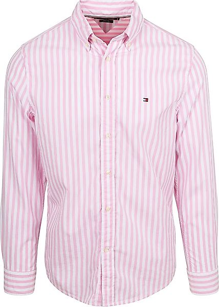 Tommy Hilfiger Poplin Hemd Streifen Rosa - Größe XL günstig online kaufen