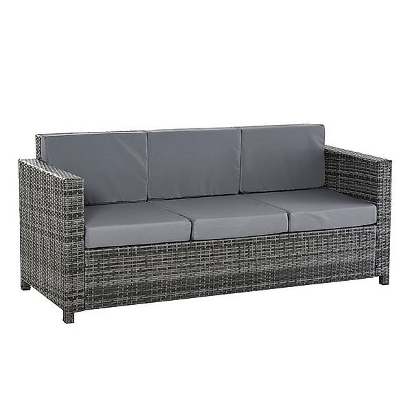 Outsunny Loungesofa Poly-Rattan Sofa mit Kissen günstig online kaufen
