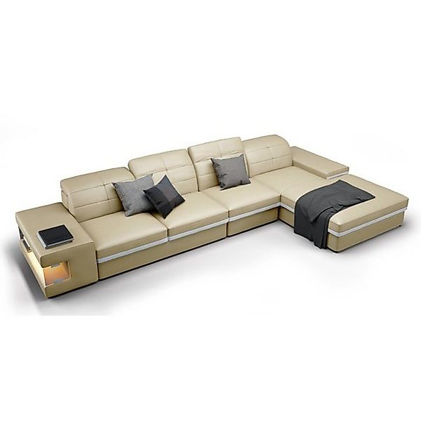 JVmoebel Ecksofa Sofa L Form Couch Polster Designer Leder XXL Ledersofa Woh günstig online kaufen