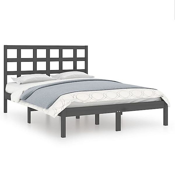 vidaXL Bettgestell, Massivholzbett Grau 200x200 cm günstig online kaufen