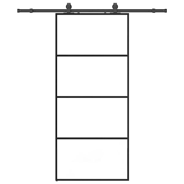 vidaXL Schiebetür mit Beschlag Schwarz 90x205 cm ESG-Glas 3375798 günstig online kaufen