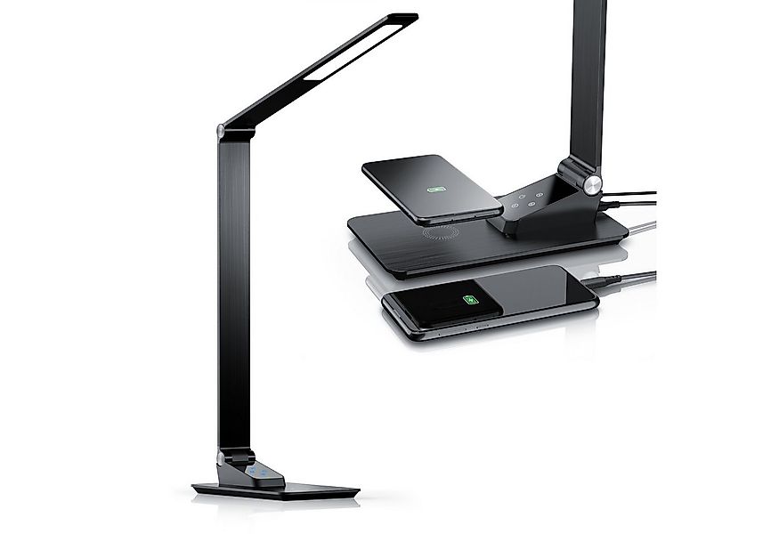 Brandson Schreibtischlampe Metall-Design, kabelloses Laden, USB Ladeanschlu günstig online kaufen