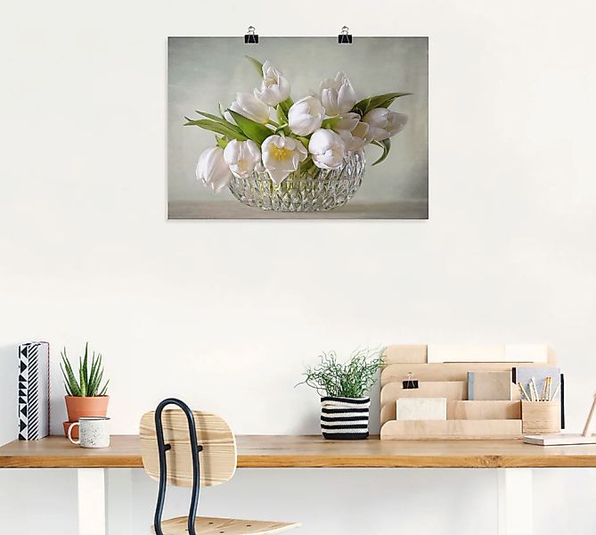 Artland Wandbild "Weiße Tulpen", Blumen, (1 St.), als Leinwandbild, Poster, günstig online kaufen