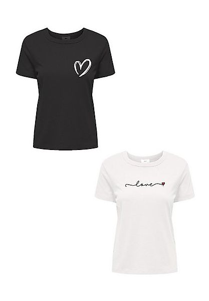 JACQUELINE de YONG T-Shirt T-Shirt 2er Set Kurzarmshirt aus Baumwolle (2-tl günstig online kaufen