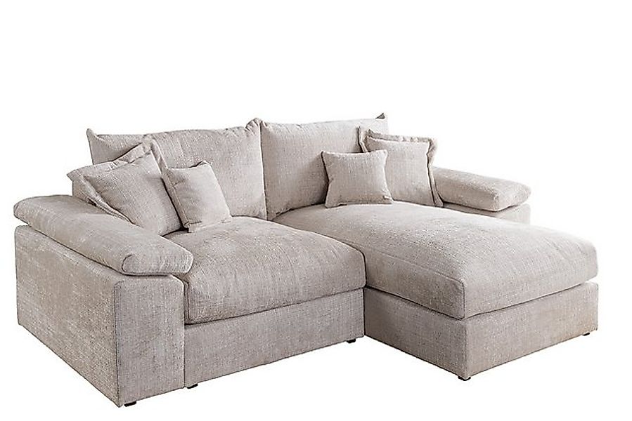 riess-ambiente Ecksofa ATMOSPHERE XL 245cm beige Chenille - 3-Sitzer mit Fe günstig online kaufen