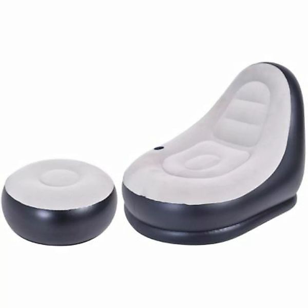 avenli aufblasbarer Lounge Sessel mit Hocker 125x100x85cm grau Gr. 120 x 10 günstig online kaufen