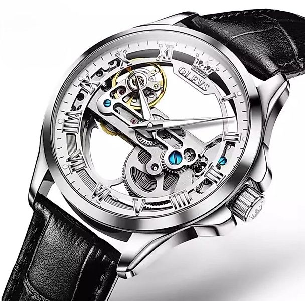 OLEVS Automatikuhr Herrenuhr Mechanisch Skelett Zifferblatt günstig online kaufen