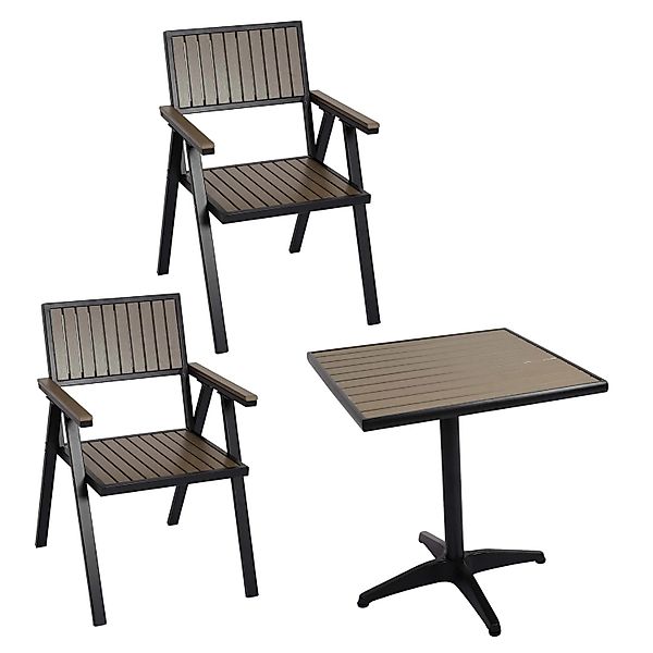 Proregal 2er-Set Gartenstuhl+Gartentisch HxBxT 87x57x53 cm Gastro Outdoor-B günstig online kaufen