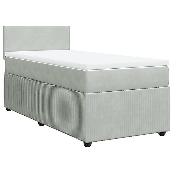 vidaXL Bett Boxspringbett mit Matratze Hellgrau 100x200 cm Samt günstig online kaufen