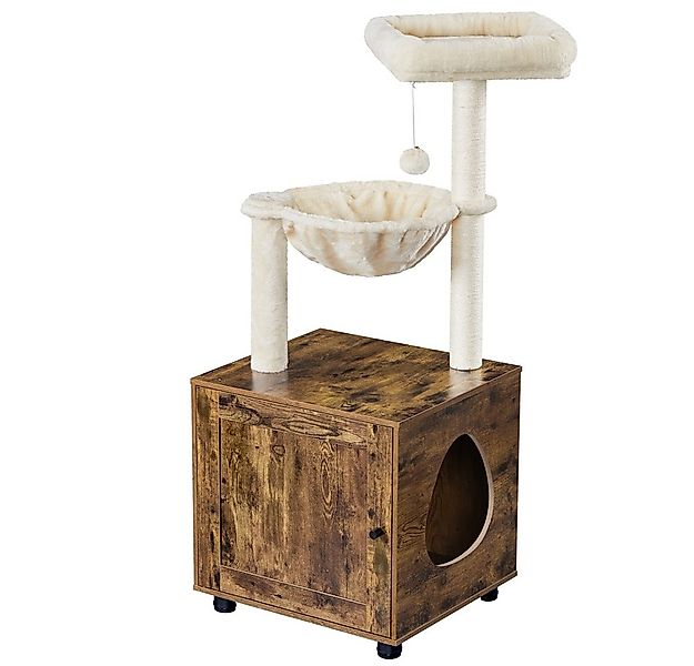 Yaheetech Kratzbaum, Katzenhaus Katzenklo-Schrank, 2-in-1 Katzenbaum, 125 c günstig online kaufen