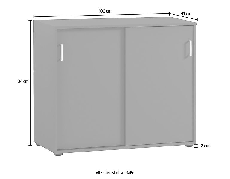 welltime Aktenschrank "Baku", 100x63 cm, Schiebetüren, Made in Germany günstig online kaufen