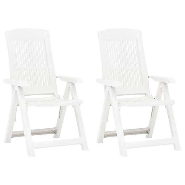 vidaXL Verstellbare Gartenstühle 2 Stk Kunststoff Weiß 48766 günstig online kaufen
