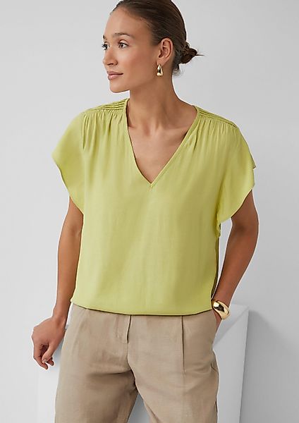 s.Oliver Kurzarmbluse Bluse Fließende Viskosebluse mit günstig online kaufen