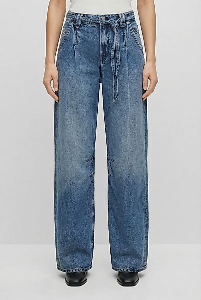 BOSS ORANGE Weite Jeans "PLEATED BARREL 1.0 Premium Damenmode" 2 tlg. mit B günstig online kaufen