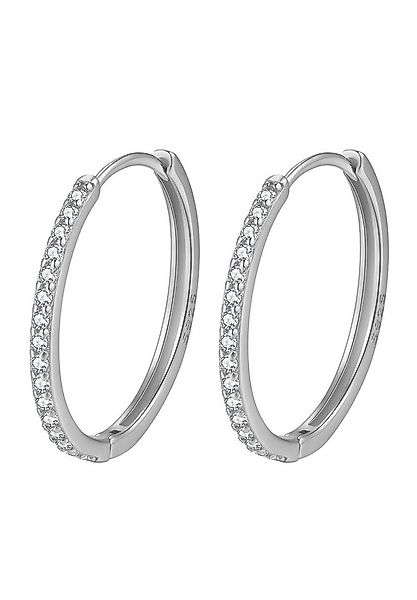 Hey Happiness Paar Creolen 925 Silber Kristalle Klein Mittel Groß, 18K Rosé günstig online kaufen