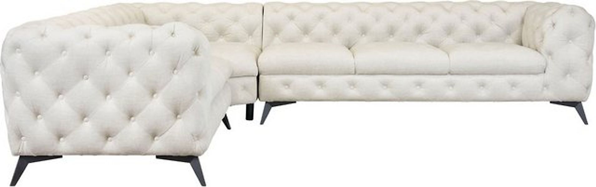 Leonique Chesterfield-Sofa "Ecksofa GLYNIS L-Form mit Wellenunterfederung, günstig online kaufen