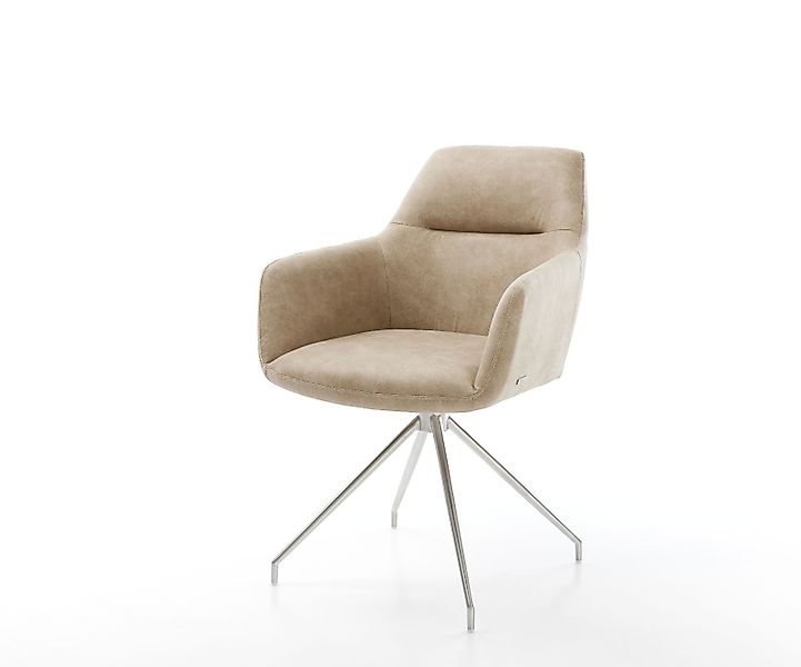 Esszimmerstuhl Pejo-Flex Mikrofaser Beige Vintage Kreuzgestell konisch Edel günstig online kaufen