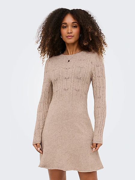 ONLY Strickkleid "ONLKATIA LIFE LS O-NECK CABL DRES EX KNT" Viskosemischung günstig online kaufen
