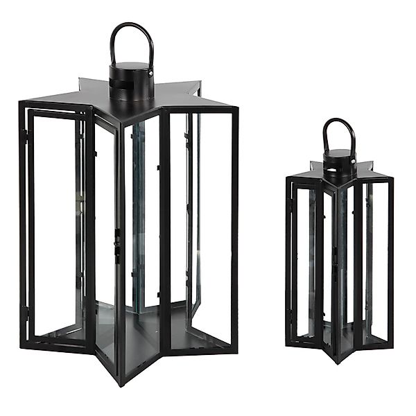 Moawo 2tlg Laternen Set Gartenlaterne Windlicht Sternform XXL Format günstig online kaufen