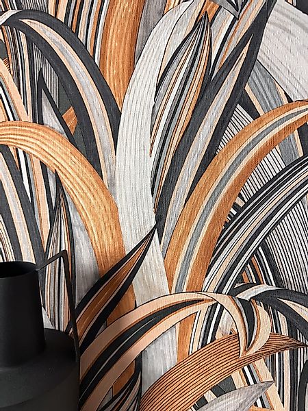 Newroom Vliestapete, Braun Tapete Modern Blätter günstig online kaufen