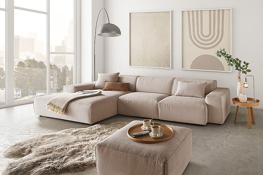 KAWOLA Ecksofa RANI, Couch L-Form rechts od. links, Cord verschiedene Farbe günstig online kaufen