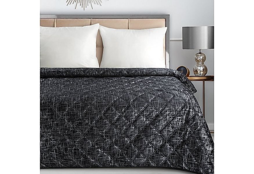 Eurofirany Tagesdecke Eleganter Bettüberwurf BLINK6 silber Details Karomust günstig online kaufen