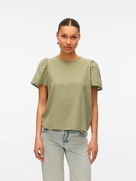 Vero Moda Kurzarmbluse "VMPRETTY SS TOP WVN GA NOOS" günstig online kaufen