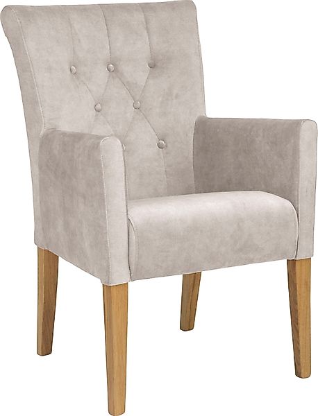 Home affaire Esszimmerstuhl "King" () 1 Stk.Armlehnstuhl mit Knopfheftung, günstig online kaufen