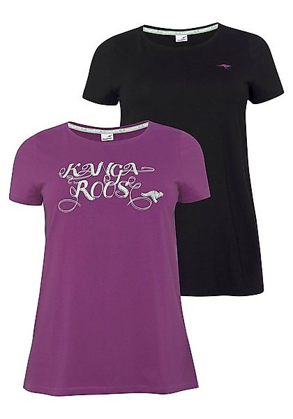 KangaROOS Longshirt (2er-Pack) Kurzarm, figurumschmeichelnde Passform, groß günstig online kaufen