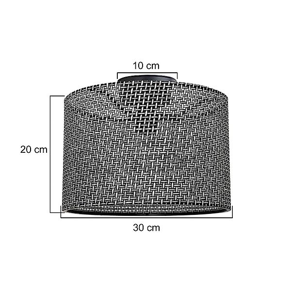 Deckenleuchte Goza, schwarz gemustert, Stoff, Ø 30 cm günstig online kaufen