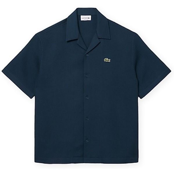 Lacoste  Hemdbluse Relaxed Fit Waffle Texture Shirt - Blue günstig online kaufen
