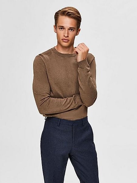 SELECTED HOMME Strickpullover Einfarbiger Basic Rundhals Long Sleeve SLHBER günstig online kaufen