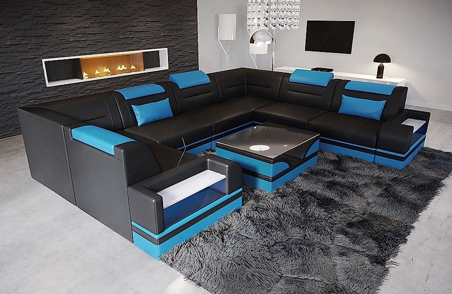 Sofa Dreams Wohnlandschaft Leder Designer Sofa Trivento U Form Ledersofa, C günstig online kaufen