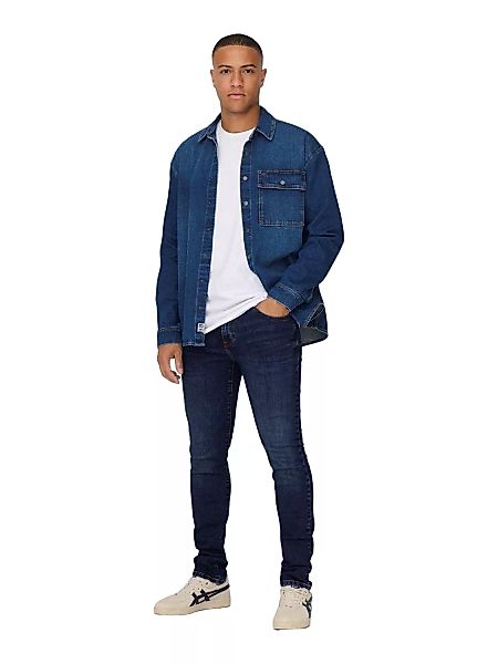 Only & Sons Herren Jeans ONSLOOM SLIM 6749 - Slim Fit - Blau - Dark Blue De günstig online kaufen