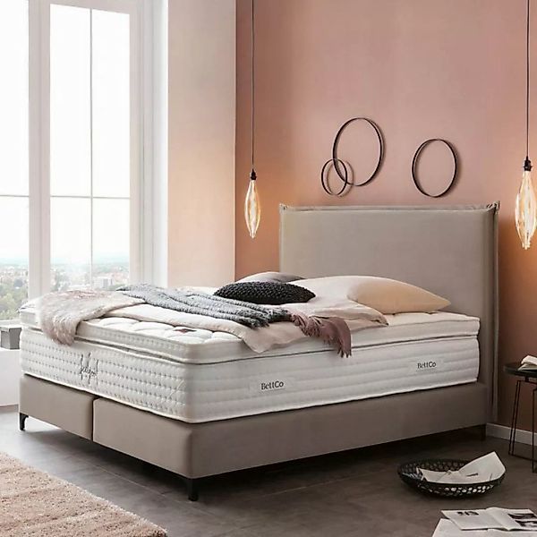 BettCo Boxspringbett London (160 x 200 cm, in Taupe Velours), Kopfteil mit günstig online kaufen