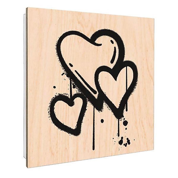 Banjado Schlüsselkasten mit Holzfront 30x30cm Weiß Scharnier Links 50 Haken günstig online kaufen