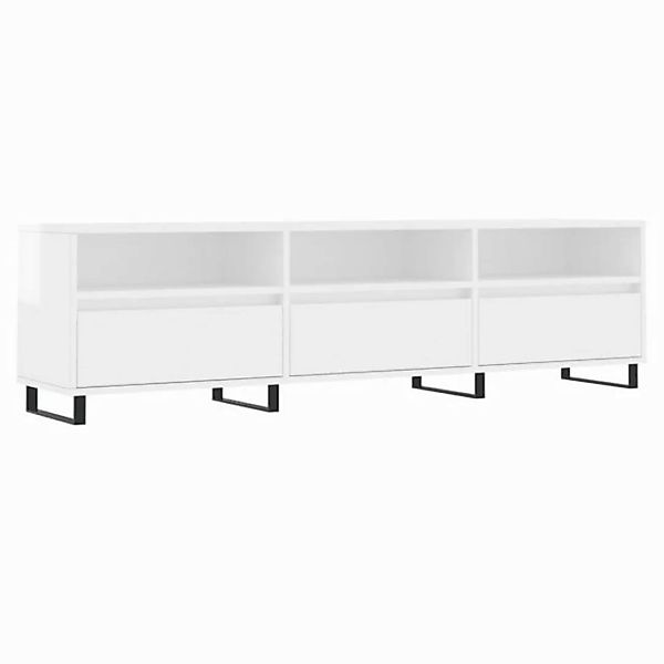 furnicato TV-Schrank Hochglanz-Weiß 150x30x44,5 cm Holzwerkstoff (1-St) günstig online kaufen