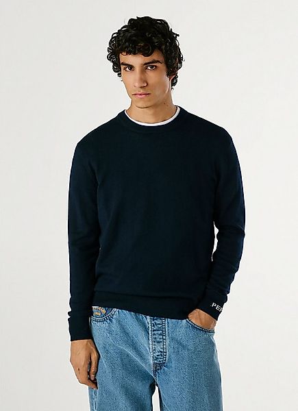 Pepe Jeans Strickpullover ANDRE CREW NECK mit Rundhals, Logo-Jacquard günstig online kaufen
