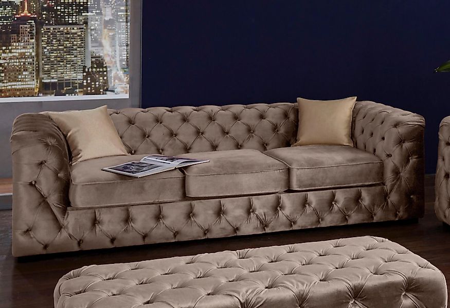 Home affaire Chesterfield-Sofa "Kalina" klassische Chesterfield-Knopfheftun günstig online kaufen