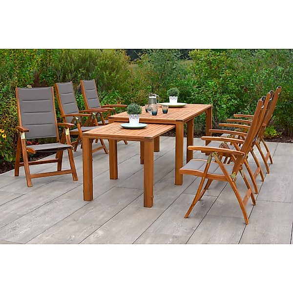 Merxx Gartenmöbel-Set Acapulco 8-teilig Flex Ausziehtisch günstig online kaufen