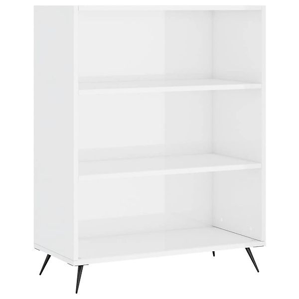 VidaXL Bücherregal Metall Hochglanz-Weiß 69,5x32,5x90 cm Holzwerkstoff günstig online kaufen