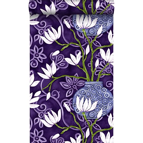 Origin Wallcoverings Tapete Magnolie Lila 53 cm x 10.05 m günstig online kaufen