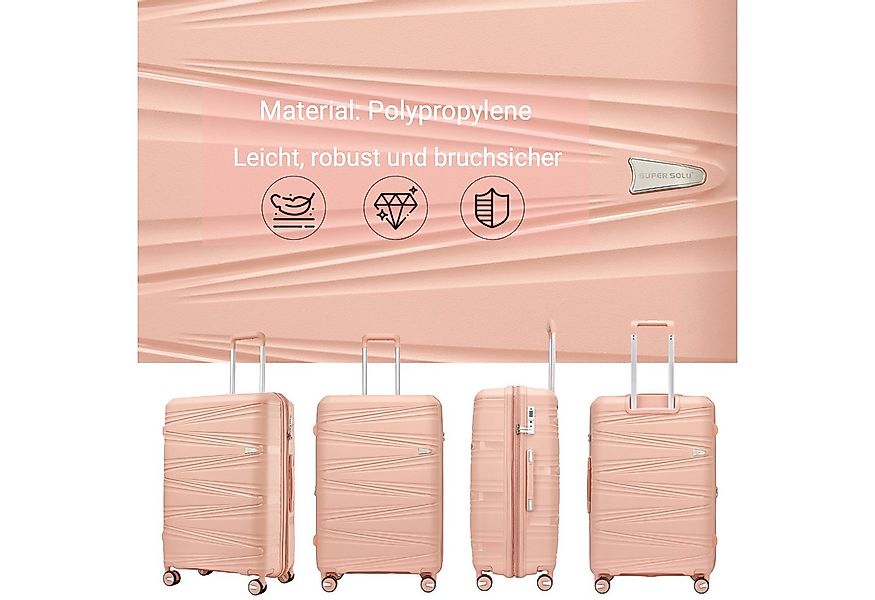 Super Solu Hartschalen-Trolley Polypropylen Handgepäck M/55cm Koffer Hartsc günstig online kaufen