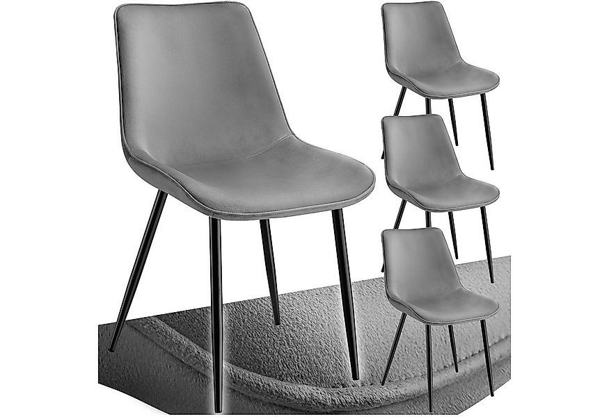 tectake Esszimmerstuhl Set Stuhl Monroe Samtoptik (Set, 4 St), Ergonomisch günstig online kaufen