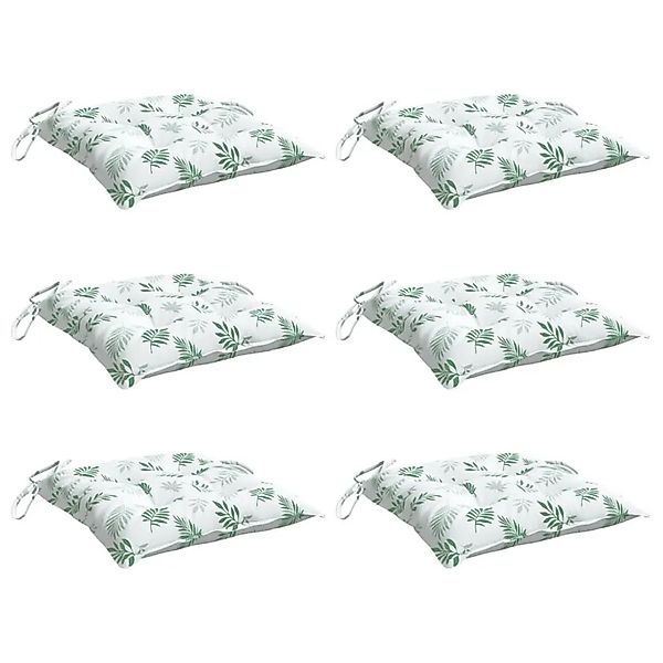 vidaXL Stuhlkissen 6 Stk Blattmuster 40x40x7 cm Stoff 361497 günstig online kaufen