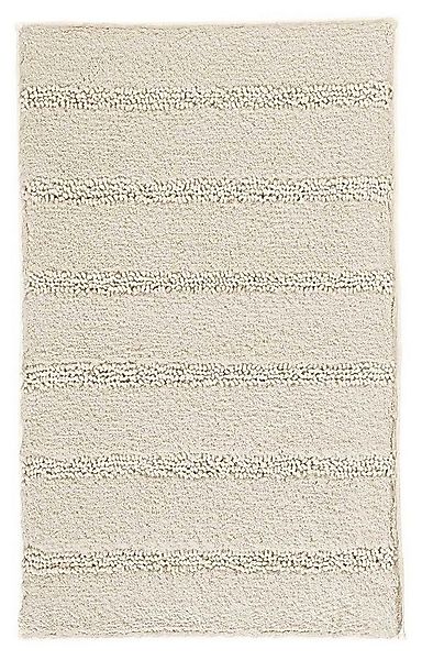 Badematte MONROVIA, 70 x 120 cm, Beige, Gestreift, Höhe 23 mm, rutschhemmen günstig online kaufen