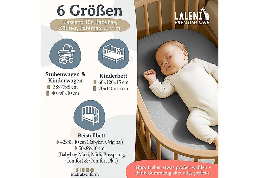 Laleni Spannbettlaken Premium für Beistellbett - Atmungsaktives Spannbetttu günstig online kaufen